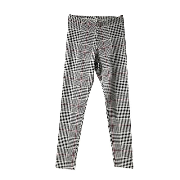 New Old Navy Plaid Full-length Leggings Girls Sz XL (14-16) Black Gray Pink - Picture 1 of 4